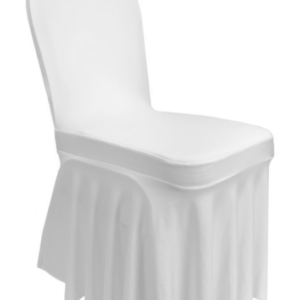 Housse de chaise lycra blanche avec juponnage